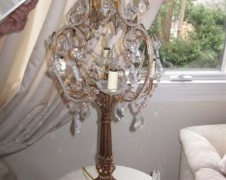 Pair Brass Prism Lighting