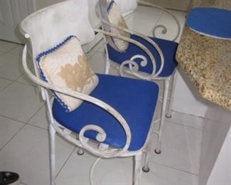 Scrolled Arm Wrought Iron Counter/Bar Seating