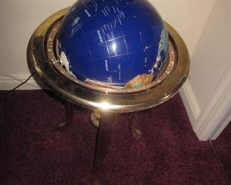 Lapis Gemstone World Globe

