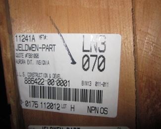 BRAND NEW IN BOX ~ Jeldewen Pre-Finished ~ Fiberglass with Mahogany Wood Grain Door ~  42" wide ~ 14" Side Lights ~ 8ft Tall ~  1-3/4" Thick 