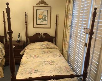 2 Mahogany Twin Beds by Crescent, Pristine Condition 