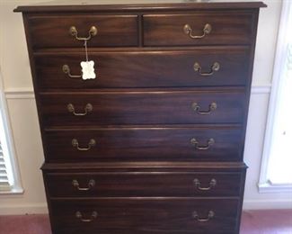 Black Mahogany Henkel Harris Dresser, Immaculate Condition