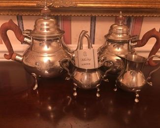 Pewter Colonial Williamsburg Tea Set