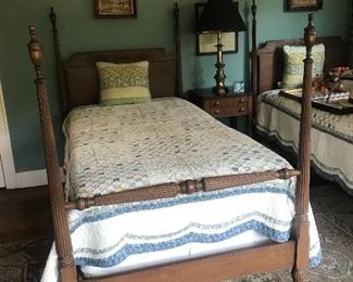 Pair of beautiful twin beds