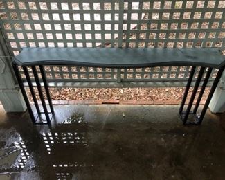 Slate and iron console table