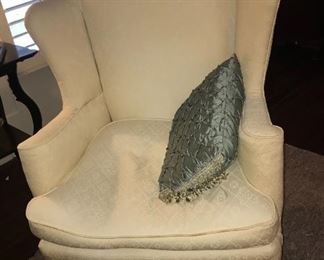off white wing chair
