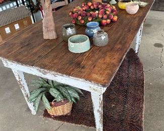 2 board pine top country table