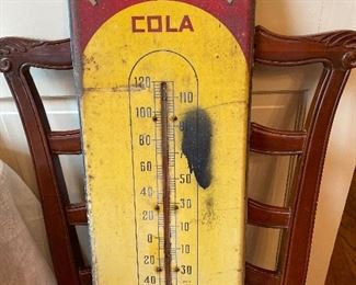 Old Royal Crown cola sign with thermometer 