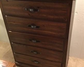 Young & Hinkle Leather Top Dresser 5 Drawer
