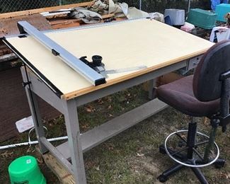 Professional Drafting Table and stool.