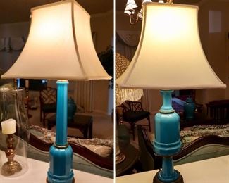 Nice-MCM Turquoise Table Lamps