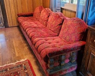 Side view of beautiful vintage couch.