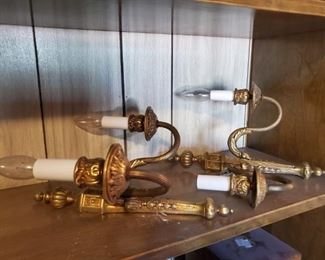 Vintage brass wall sconces.