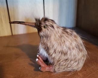 Real fur kiwi figurine.