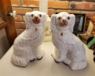 Pair of vintage Staffordshire Dog figures.