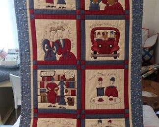 Hand made quilts and wall hangings