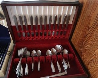 Three sets of flatware.
