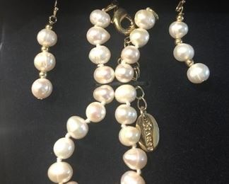 Stauer Pearl Bracelet and Earrings