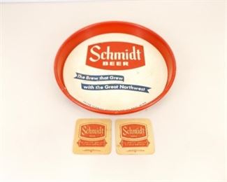 Vintage Advertising Schmidt Beer Metal Serving Tray