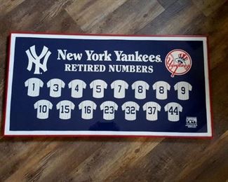 Framed NEW YORK YANKEES BANNER~Retired Numbers