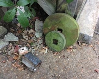 Old stone grinding wheels