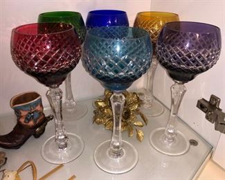 Cut to clear crystal wine glasses