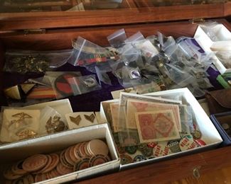 Packed cases of smalls and jewelry
