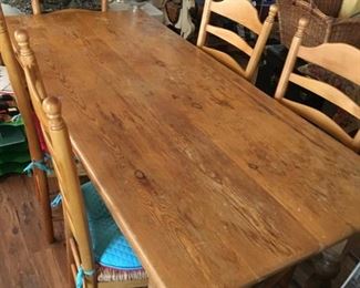 pine farmhouse table and chairs
