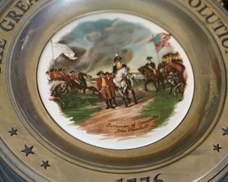 Complete set of  "The Great American Revolution 1776 Commemorative Pewter Plates" (set of 6). Other revolutionary war collectibles.