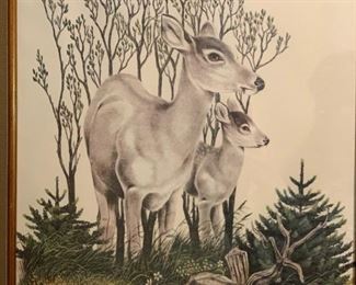 Framed, signed & dated Richard Lowe print. Many others from this artist available, all framed.