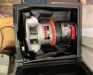 Routers, drills, clippers, weedwhackers, vices, leaf blower, sander... Lots of power tools.