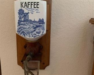 Royal Delft antique coffee grinder