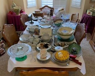 Endless dishes, serving ware, and glassware. All priced to sell!