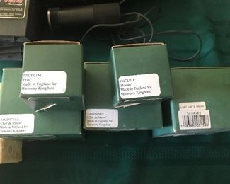 Harmony Kingdom figures: Fred, Homer, Clair de Meow