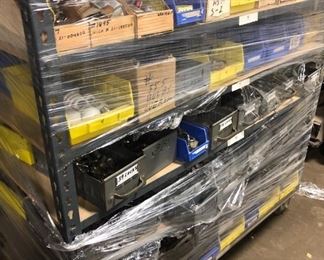carts filled with the repair parts for all types of  vending pinball jukebox units