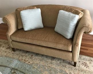 A pair of these crushed velvet loveseats