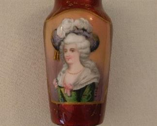 French miniature vase enamel signed A. Leo.