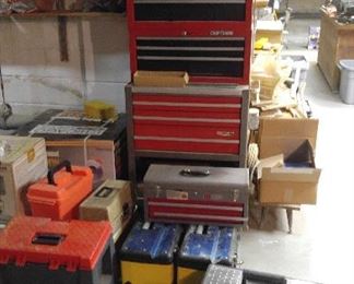 Tool chest and tool boxes - all have tools in them