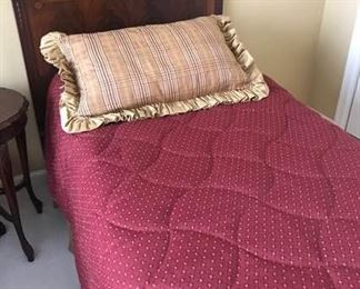 Antique Twin Headboard with Serta Mattress and Bedding I