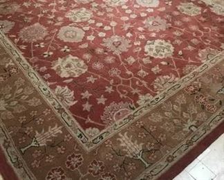 Area Rug in Rusts and Tan