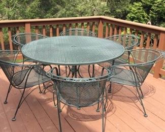 Outdoor Patio Table Set with Six Chairs