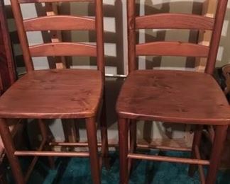 Pair of Ladder Back Bar Chairs