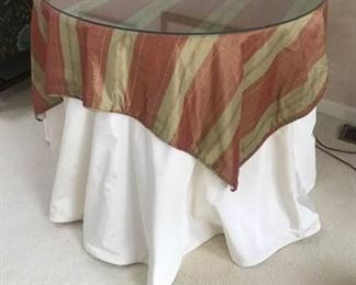 Round Decorator Table with Glass Top