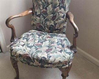 Tapestry Chair with Wood Accents