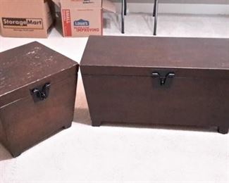 Sturdy wooden matching trunks.