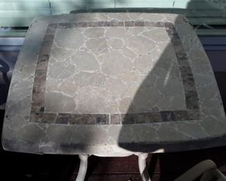 Stone tile patio table. Needs some work.