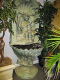 Bronze Wall Garden Fountain Cupid and Dolphin.
