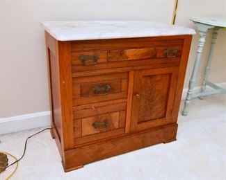 Antique Victorian Cabinet with Marble Top