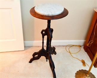 Antique End Table with Marble Top