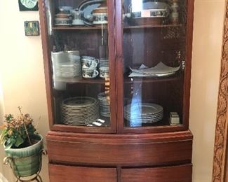 Dining Hutch.  (shows Hummel dishes inside)